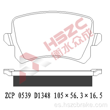 Padera de freno de cerámica FMSI D1348 para VW